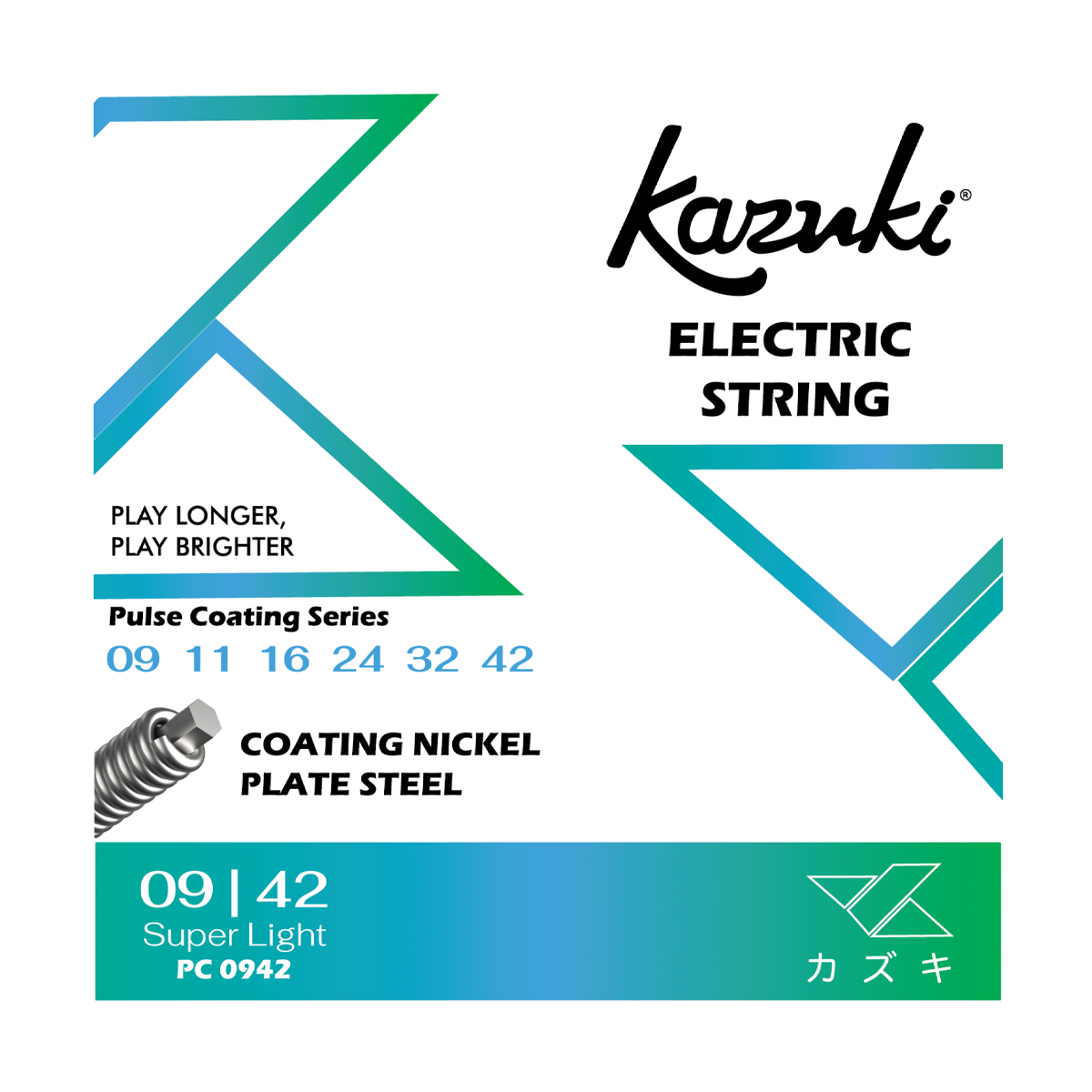 KAZUKI PULSE COATING SERIES NICKEL PLATE STEEL ELECTRIC GUITAR STRING 09-42