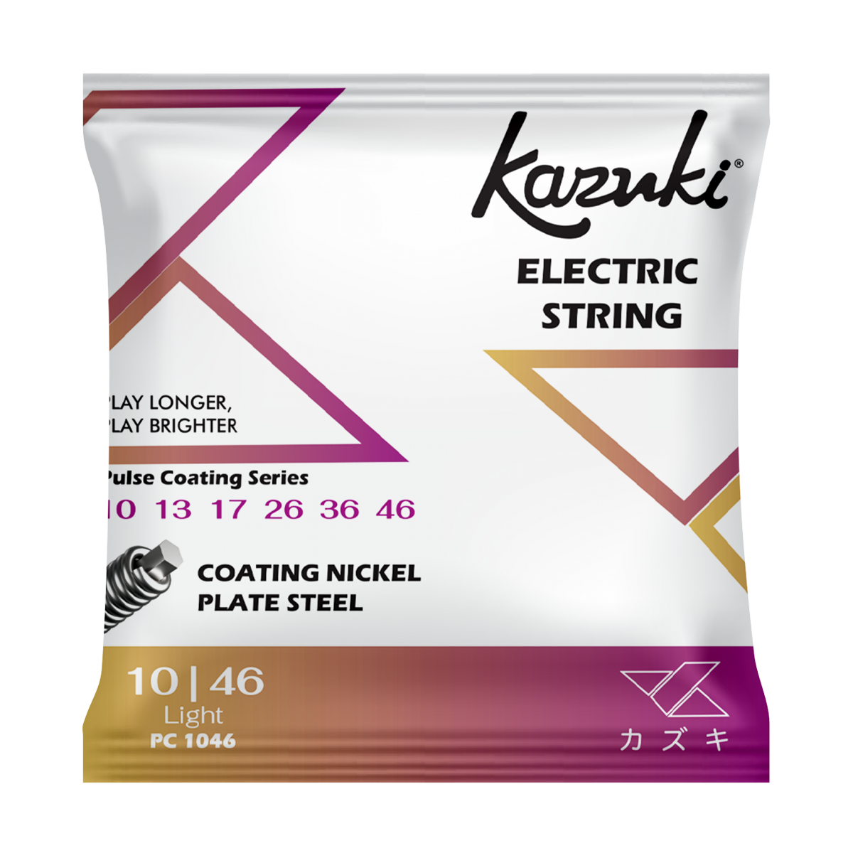 KAZUKI PULSE COATING SERIES NICKEL PLATE STEEL ELECTRIC GUITAR STRING 10-46