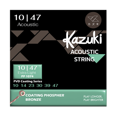 KAZUKI PVD COATING SERIES PHOSPHOR BRONZE ACOUSTIC GUITAR STRING 10-47