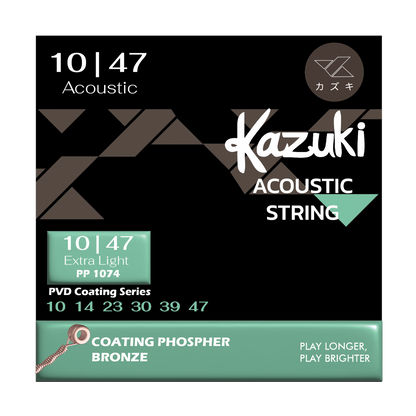KAZUKI PVD COATING SERIES PHOSPHOR BRONZE ACOUSTIC GUITAR STRING 10-47