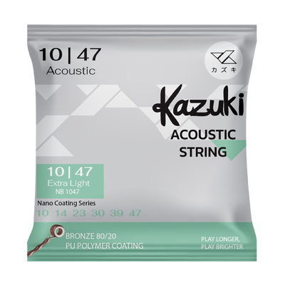 KAZUKI NANO COATING SERIES BRONZE 80/20 ACOUSTIC GUITAR STRING 10-47