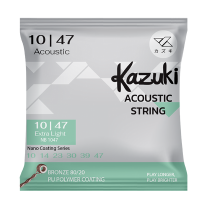 KAZUKI NANO COATING SERIES BRONZE 80/20 ACOUSTIC GUITAR STRING 10-47