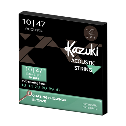 KAZUKI PVD COATING SERIES PHOSPHOR BRONZE ACOUSTIC GUITAR STRING 10-47