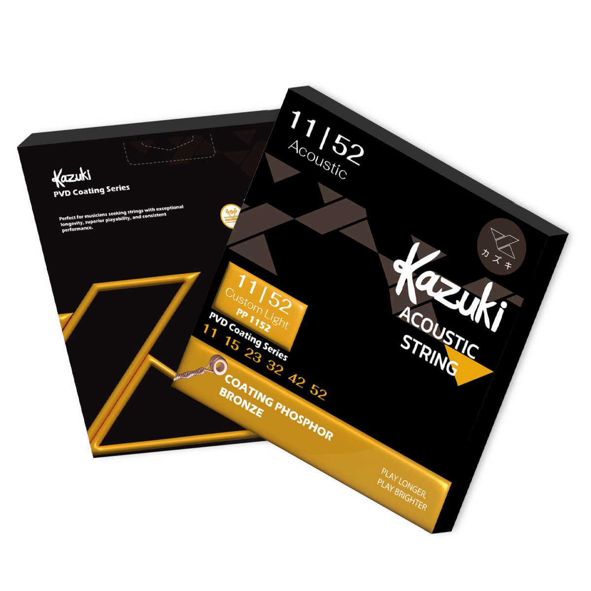 KAZUKI PVD COATING SERIES PHOSPHOR BRONZE ACOUSTIC GUITAR STRING 11-52