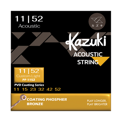 KAZUKI PVD COATING SERIES PHOSPHOR BRONZE ACOUSTIC GUITAR STRING 11-52
