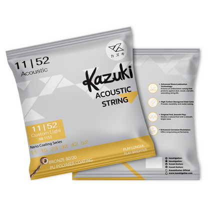 KAZUKI NANO COATING SERIES BRONZE 80/20 ACOUSTIC GUITAR STRING 11-52