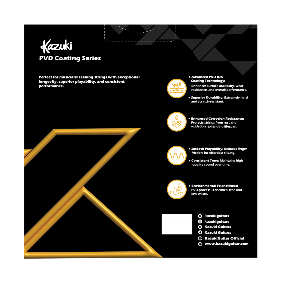 KAZUKI PVD COATING SERIES PHOSPHOR BRONZE ACOUSTIC GUITAR STRING 11-52