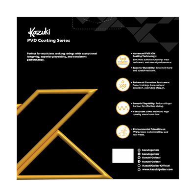 KAZUKI PVD COATING SERIES PHOSPHOR BRONZE ACOUSTIC GUITAR STRING 11-52