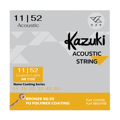 KAZUKI NANO COATING SERIES BRONZE 80/20 ACOUSTIC GUITAR STRING 11-52