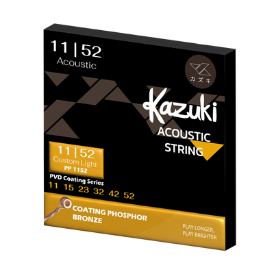 KAZUKI PVD COATING SERIES PHOSPHOR BRONZE ACOUSTIC GUITAR STRING 11-52