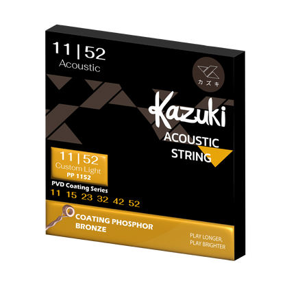 KAZUKI PVD COATING SERIES PHOSPHOR BRONZE ACOUSTIC GUITAR STRING 11-52