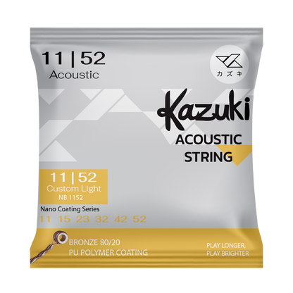 KAZUKI NANO COATING SERIES BRONZE 80/20 ACOUSTIC GUITAR STRING 11-52