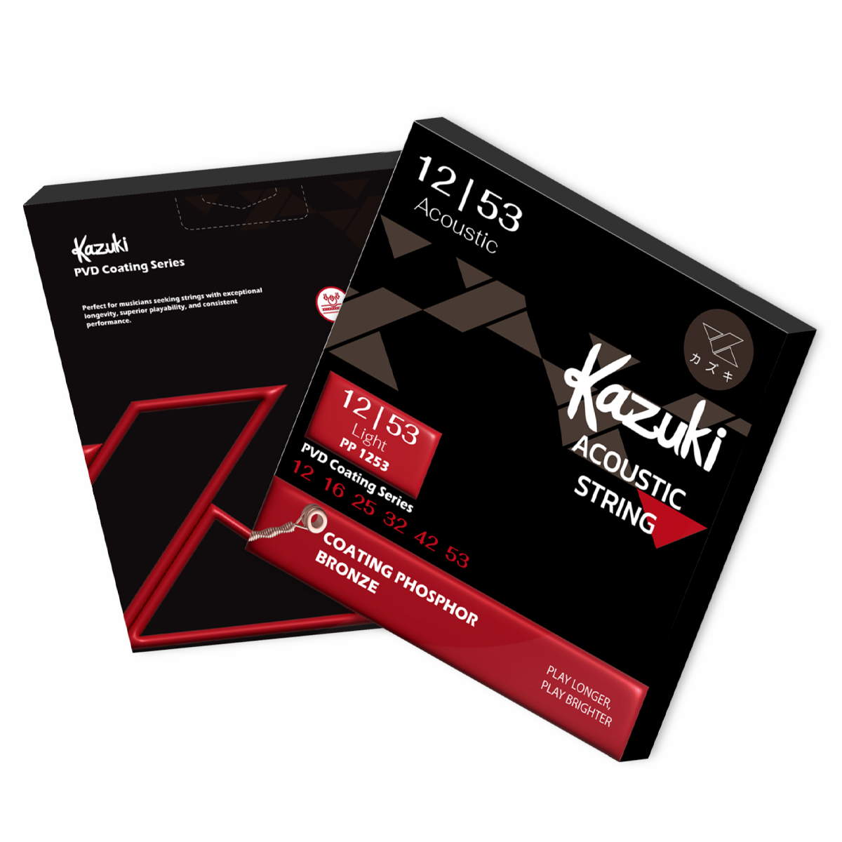 KAZUKI PVD COATING SERIES PHOSPHOR BRONZE ACOUSTIC GUITAR STRING 12-53