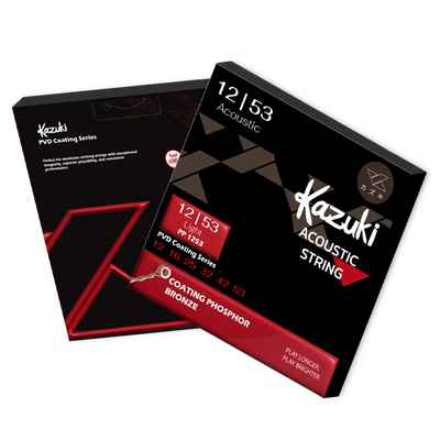 KAZUKI PVD COATING SERIES PHOSPHOR BRONZE ACOUSTIC GUITAR STRING 12-53
