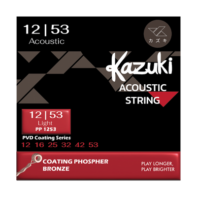 KAZUKI PVD COATING SERIES PHOSPHOR BRONZE ACOUSTIC GUITAR STRING 12-53