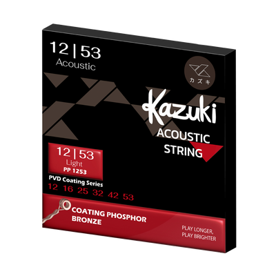 KAZUKI PVD COATING SERIES PHOSPHOR BRONZE ACOUSTIC GUITAR STRING 12-53