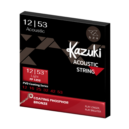KAZUKI PVD COATING SERIES PHOSPHOR BRONZE ACOUSTIC GUITAR STRING 12-53