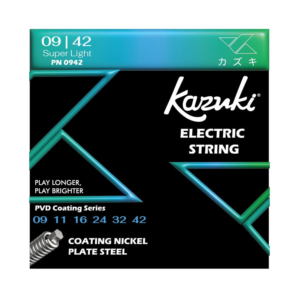 KAZUKI PVD COATING SERIES NICKEL PLATE STEEL ELECTRIC GUITAR STRING 09-42