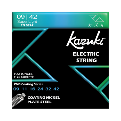 KAZUKI PVD COATING SERIES NICKEL PLATE STEEL ELECTRIC GUITAR STRING 09-42